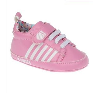 K-Swiss Pink and White Striped Sneaker Baby Girls size 2 NWT 3-6 Month Soft Sole